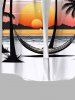 Coconut Tree Sunset Hammock Sea Mountain Print Plus Size Matching Hawaii Beach Outfit For Couples -  