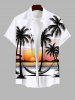 Coconut Tree Sunset Hammock Sea Mountain Print Plus Size Matching Hawaii Beach Outfit For Couples -  