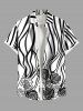 Rose Flower Zebra Striped Print Plus Size Matching Hawaii Beach Outfit For Couples -  