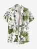Flowers Tropical Leaf Print Plus Size Matching Hawaii Beach Outfit For Couples -  