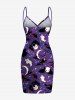 Plus Size Pumpkin Wizard Ghost Moon Star Ombre Galaxy Print Halloween Convertible Beach Cover Up -  