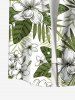 Chemise hawaïenne grande taille à imprimé floral et feuilles tropicales pour homme - Vert 2XL