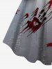 Plus Size Halloween Ghost Hair Hands Blood Splatter Print Tank Dress -  
