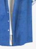 Plus Size Flowers Marled Tropical Print Buttons Pocket Hawaii Shirt For Men -  