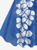 Plus Size Flowers Marled Tropical Print Hawaii Tank Dress -  