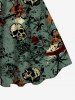 Robe débardeur grande taille à imprimé tête de mort et éclaboussures de peinture sanglante pour Halloween - Vert 1X