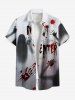 Halloween Ghost Hair Hands Blood Splatter Print Plus Size Matching Outfit For Couples -  