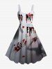 Halloween Ghost Hair Hands Blood Splatter Print Plus Size Matching Outfit For Couples -  
