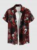Halloween Skull Butterfly Spider Web Print Plus Size Matching Outfit For Couples -  