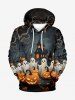 Halloween Pumpkin Ghost Castle Tree Print Plus Size Matching Outfit For Couples -  