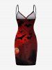 Halloween Bat Moon Castle Print Plus Size Matching Outfit For Couples -  