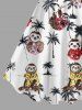 Coconut Tree Sloth Print Plus Size Matching Hawaii Beach Outfit For Couples -  