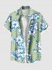 Tenue de plage hawaïenne assortie grande taille à imprimé tropical fleurs et feuilles pour couples - Vert 