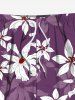 Short de plage hawaïen grande taille à imprimé floral ombré et cordon de serrage pour homme - Pourpre  5XL