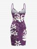 Plus Size Ombre Flower Print Hawaii Convertible Beach Cover Up -  