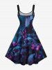 Plus Size Ombre Skull Butterfly Print Halloween A Line Tank Dress -  