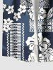 Plus Size Tropical Leaf Hibiscus Flower Ethnic Graphic Print Hawaii Button Pocket Shirt For Men -  