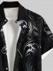 Chemise hawaïenne grande taille à imprimé floral et poches boutonnées pour homme - Noir M