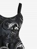 Plus Size Floral Pattern Print Hawaii Tank Dress -  