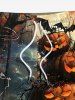 Plus Size Halloween Pumpkin Spider Web Bat Print Beach Shorts For Men -  