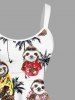 Plus Size Coconut Tree Sloth Print Hawaii Tank Dress -  