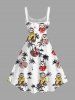 Robe débardeur hawaïenne grande taille à imprimé cocotier et paresseux - Blanc 4X