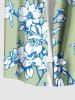 Chemise hawaïenne grande taille à imprimé tropical, fleurs et feuilles, avec poches et boutons, pour homme - Vert L