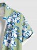 Chemise hawaïenne grande taille à imprimé tropical, fleurs et feuilles, avec poches et boutons, pour homme - Vert 3XL