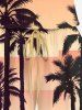 Plus Size Coconut Tree Ombre Print Cinched Hawaii Romper -  