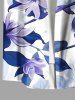 Plus Size Flowers Leaf Print Buttons Pocket Hawaii Shirt For Men -  