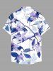 Plus Size Flowers Leaf Print Buttons Pocket Hawaii Shirt For Men -  