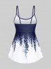 Plus Size Ombre Floral Print Boyleg Tankini Swimsuit (Adjustable Shoulder Strap) -  