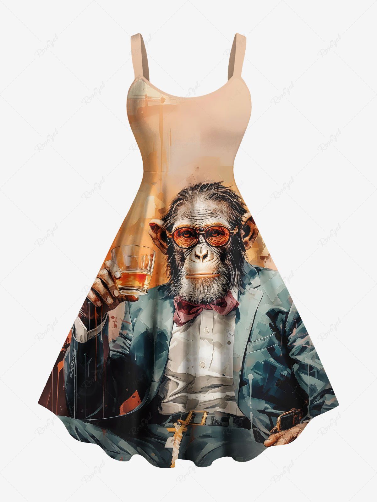 Robe débardeur hawaïenne grande taille à imprimé ombré Gorilla Boss Orange XXS