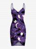 Halloween Pumpkin Wizard Ghost Moon Star Ombre Galaxy Print Plus Size Matching Outfit For Couples -  