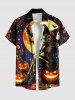 Halloween Pumpkin Skeleton Wizard Bat Moon Galaxy Print Plus Size Matching Outfit For Couples -  