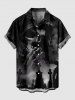 Halloween Skull Cross Crow Print Plus Size Matching Outfit For Couples -  