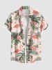 Flamingo Hibiscus Flowers Tropical Leaf Coconut Tree Print Plus Size Matching Hawaii Beach Outfit For Couples -  