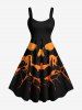 Halloween Skull Spider Web Print Plus Size Matching Outfit For Couples -  