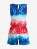 Matching Hawaii Shirt and Romper Plus Size Beach Outfit Coconut Tree Colorblock Printed for Couples -  