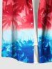 Matching Hawaii Shirt and Romper Plus Size Beach Outfit Coconut Tree Colorblock Printed for Couples -  