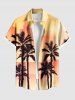 Matching Hawaii Shirt and Romper Plus Size Beach Outfit Coconut Tree Ombre Printed for Couples -  