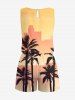 Matching Hawaii Shirt and Romper Plus Size Beach Outfit Coconut Tree Ombre Printed for Couples -  