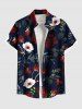 Flower Leaf Branch Print Plus Size Matching Hawaii Beach Outfit For Couples -  