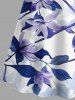 Flowers Leaf Print Plus Size Matching Hawaii Beach Outfit For Couples -  