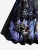 Plus Size Skull Candle Crow Divination Galaxy Print A Line Tank Dress -  