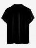 Polo grande taille à col rabattu et fermeture éclair pour homme, imprimé tête de mort, bougie, corbeau, divination, galaxie - Noir 4XL