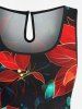 Combinaison hawaïenne grande taille à imprimé floral pailleté et cordon de serrage avec poches - Noir 1X
