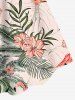 Plus Size Flamingo Hibiscus Flowers Tropical Leaf Coconut Tree Print Hawaii Tank Dress -  