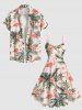 Plus Size Flamingo Hibiscus Flowers Tropical Leaf Coconut Tree Print Hawaii Tank Dress -  