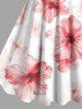 Robe débardeur hawaïenne grande taille à imprimé fleurs d'hibiscus - Blanc XXS